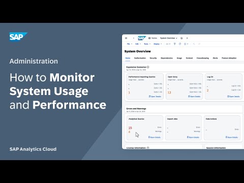 How to Monitor System Usage and Performance: SAP Analytics Cloud