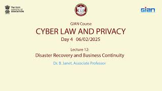 Lecture 12 Disaster Recovery and Business Continuity