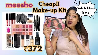 AFFORDABLE makeup kit from MEESHO only ₹372/- | Try on and review 🫶🙈 #video #makeup #meesho #youtube