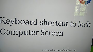 Keyboard Shortcut to Lock Computer Screen