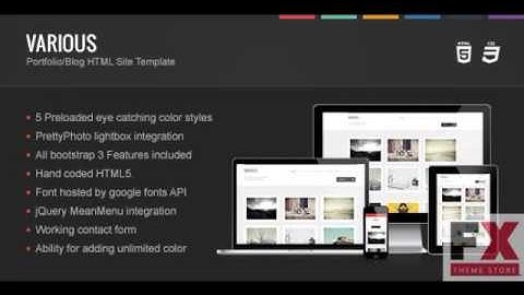 Preview Various - Responsive HTML5 Portfolio Template TFores