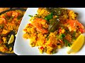 Authentic spanish seafood paella rice fast and easy recipe