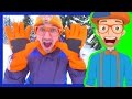 Snowmobile in the Snow with Blippi | Winter Outfit for Kids