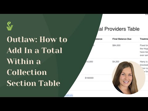 Outlaw: How to Add In a Total within a Collection Section Table