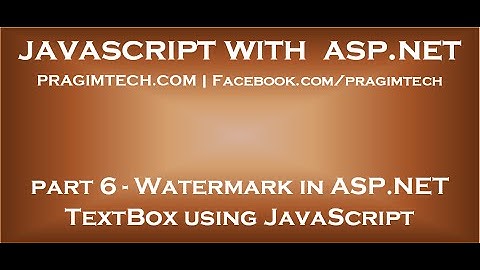 Watermark in ASP NET TextBox using JavaScript