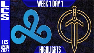 C9 vs GG Highlights | LCS Spring 2022 W1D1 | Cloud9 vs Golden Guardians