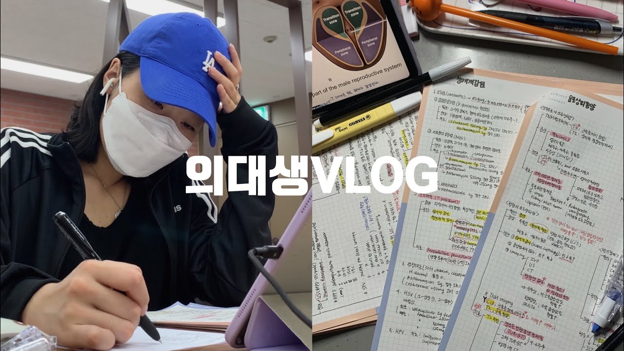 (eng)의대생VLOG | 시험 당일날 아침 수업까지 시험범위였던💦 비뇨기학 시험기간 72시간 기록.
