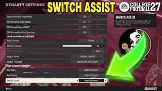 College Football 27 How to Switch Assist in Dynasty
