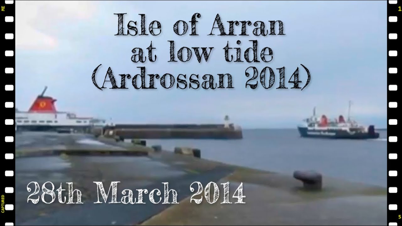 Isle of Arran relieves Caledonian Isles at very low tide in Ardrossan