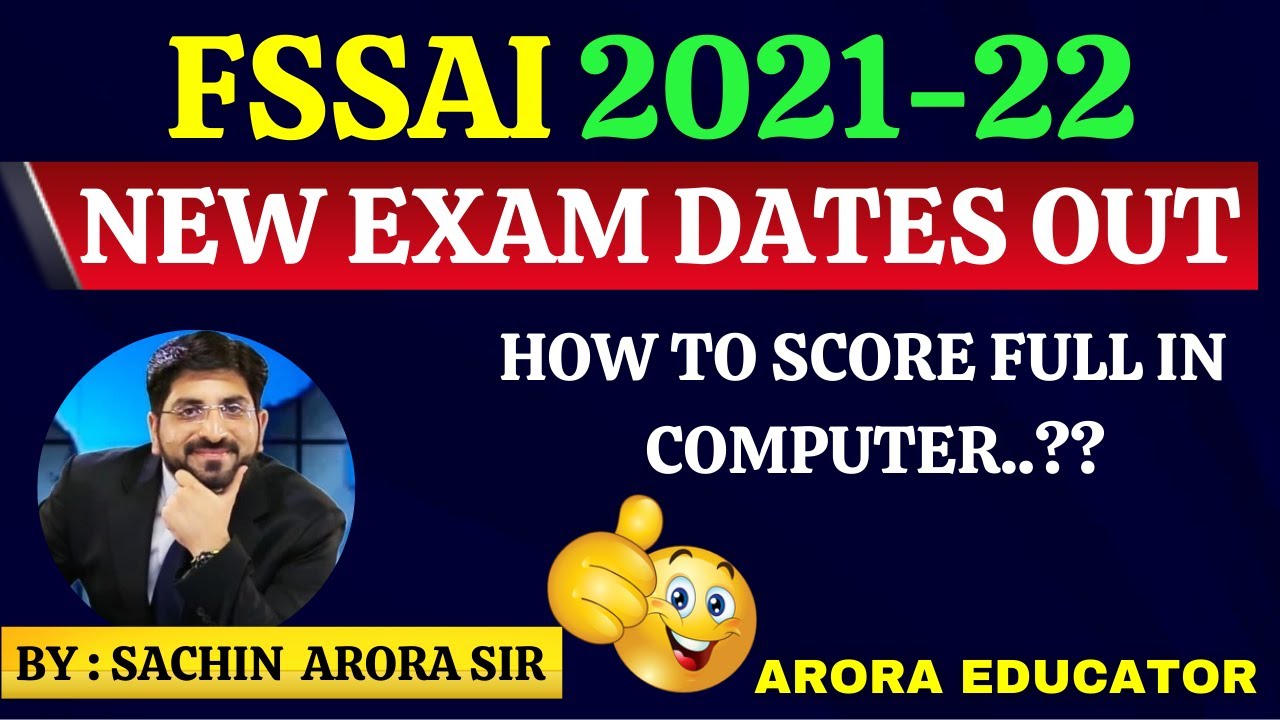 FSSAI New Exam Date 2022 Out | FSSAI Assistant New Exam Date 2022 | FSSAI Computer Classes |