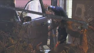 Vehicle careens off SB 101 Freeway, killing pedestrian and crashing into building