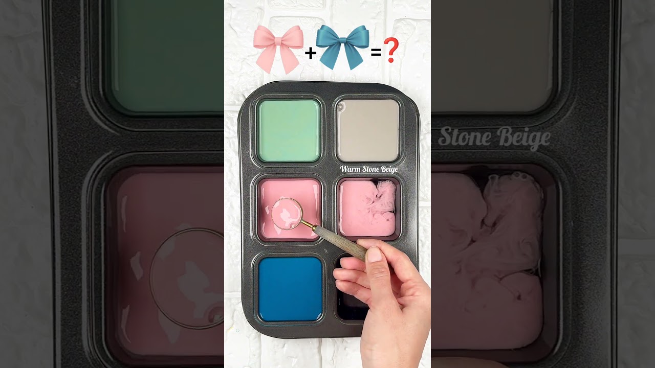 "Soft Mint, Pastel Pink & Deep Blue Color Blend – Trendy Palette Mix" 