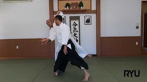 合気道の技　正面打ち四方投げ　Aikido techniques: Shomen uchi shihonage