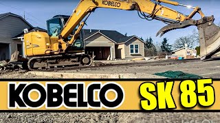 HOW TO REMOVE CONCRETE WITH a EXCAVATOR KOBELCO SK85 #digging #construction