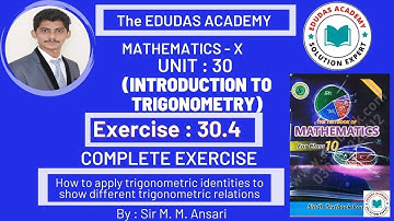 Grade 10 | Maths | Unit 30 | Introduction to Trigonometry | Exercise 30.4 | Sindh Textbook Board