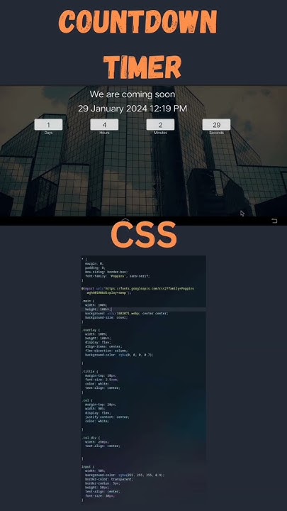 Countdown timer using HTML CSS JS #code #codinglife #mobile #coder # ...