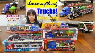 Semi-Hauler Toy Trucks. Car Carrier Trucks Playtime. Learn To Count and Learn Colors. Kids' TOYS