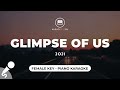 Glimpse Of Us - Joji (Female Key - Piano Karaoke) Mp3 Song
