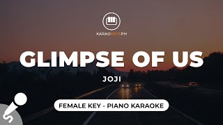 Glimpse Of Us - Joji (Female Key - Piano Karaoke)