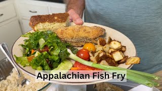 Appalachian Fish Fry - Fresh Trout, Hushpuppy Cornbread, Roasted Taters, and Fresh Garden Bounty
