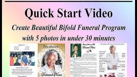 Quick Start - Distinctive Funeral Prints