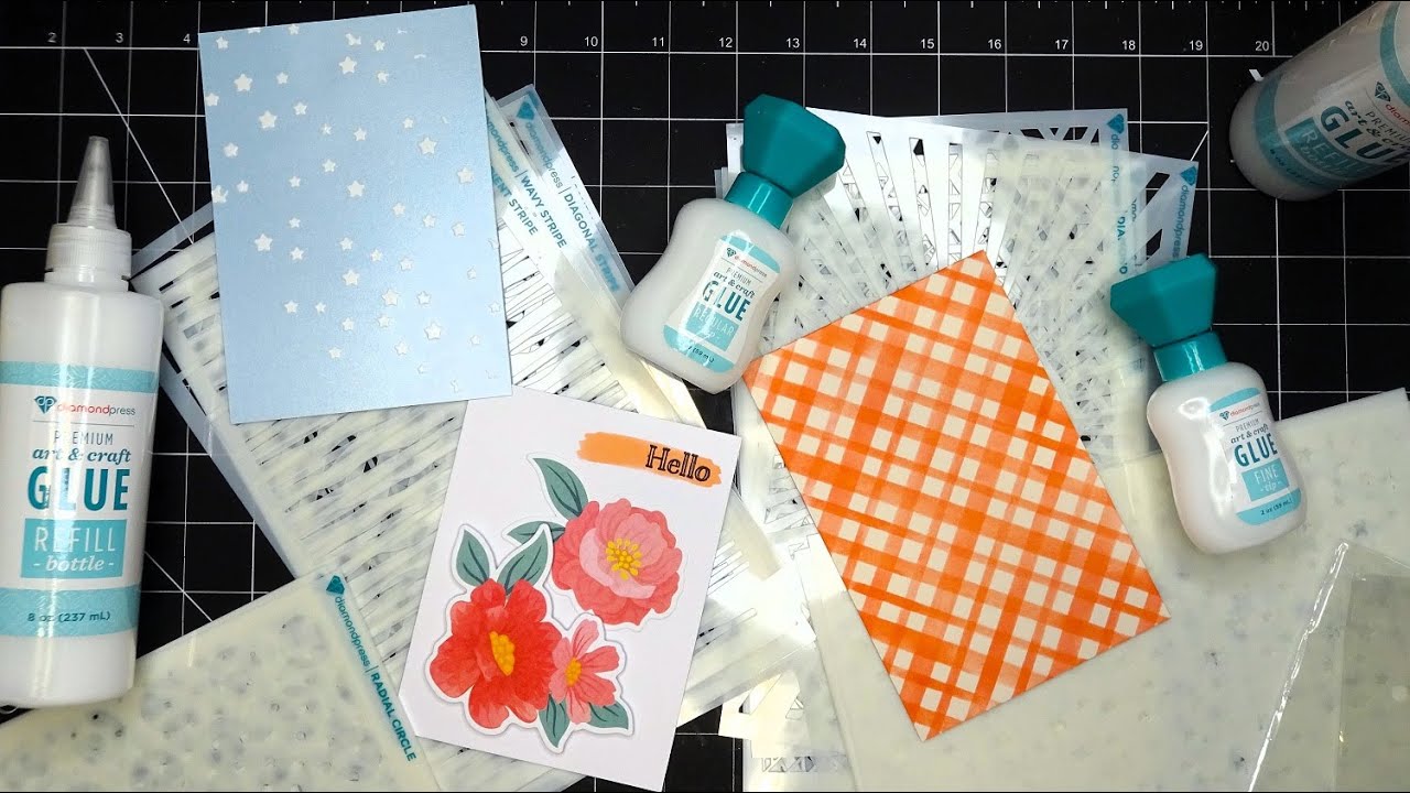 Diamond Press New Stencil Sets, Glue Kits & Craft Caddy Totes Review! New Craft Caddy Colors