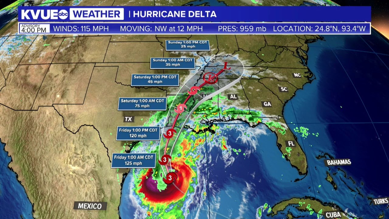 Hurricane Delta LIVE radar tracks storm over Gulf of Mexico KVUE