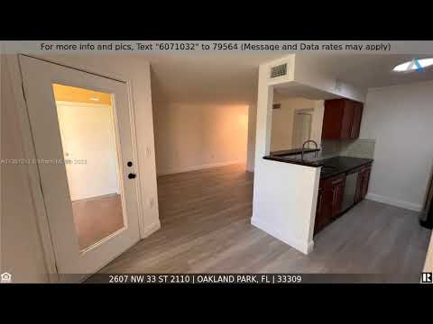 2607 NW 33 ST 2110, Oakland Park, FL home video tour