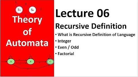 Recursive definition of languages Theory of Automata Lecture 06 | Theory of Automata [Full Course]