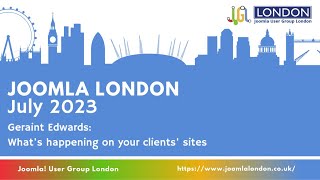 Geraint Edwards at JoomlaLondon July 2023: YourSites does everything to manage your clients' sites!