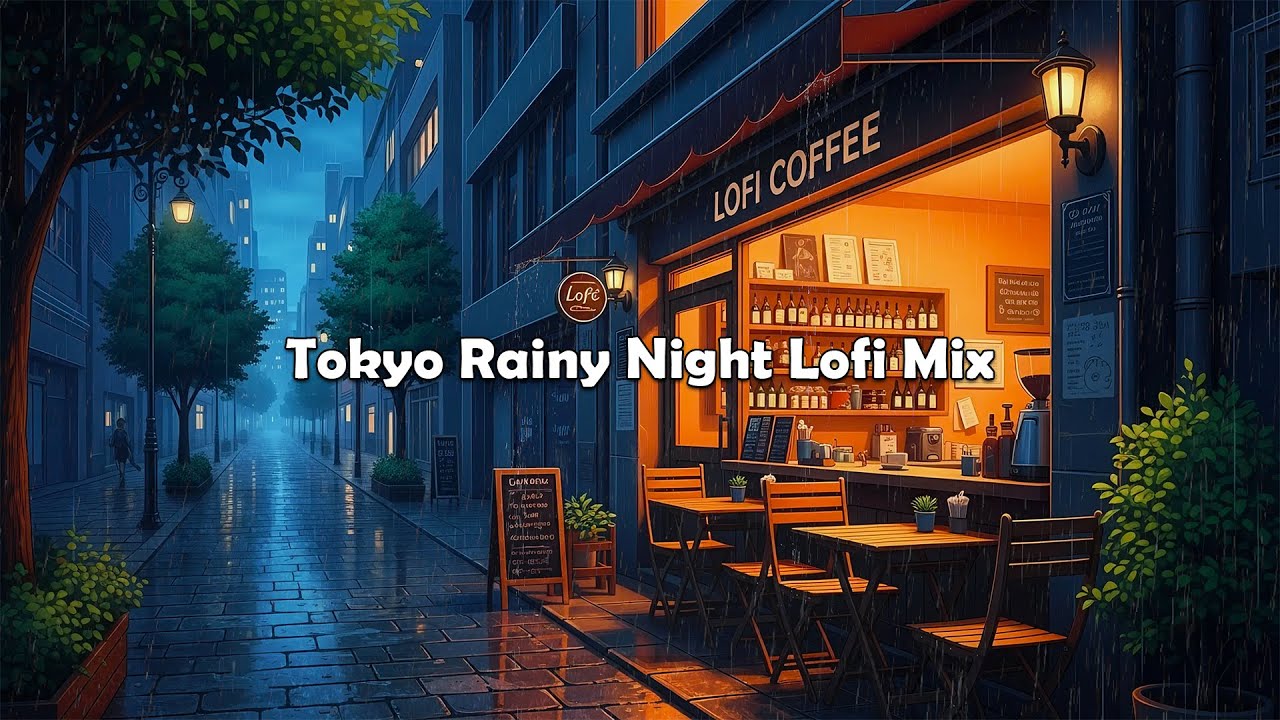 Moody Tokyo Rain Lofi Beats 🌃 Calm Sounds for Late Night Focus
