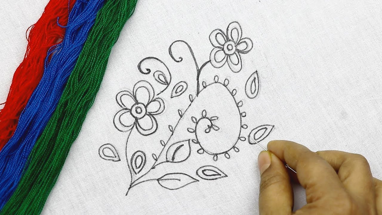 modern flower embroidery pattern for tablecloth embroidery with easy