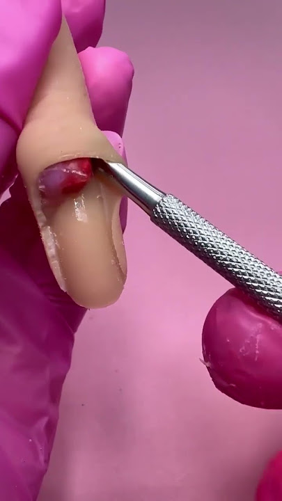 Cleaning my clients nails out 💅😩 (fake finger relax) ✨🥰