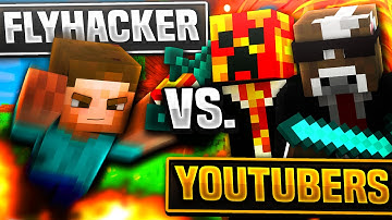 FLY HACKER VS YOUTUBERS!! | Minecraft TEAM SKYWARS