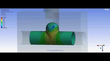 Ansys Workbench FEA of hydroforming of a copper tube trial, half section