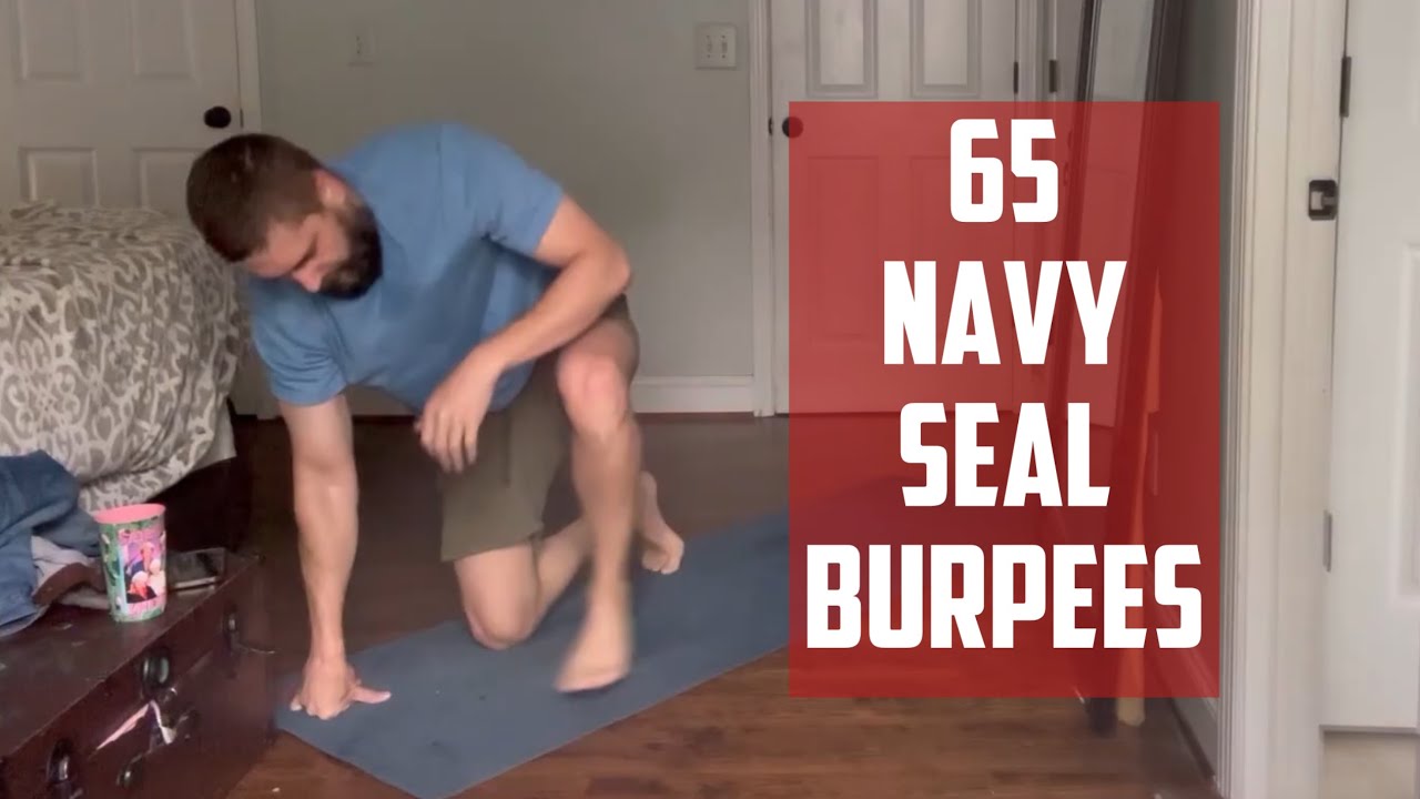 65 Navy Seal Burpees in 20 minutes // Busy Dad Training level 1D