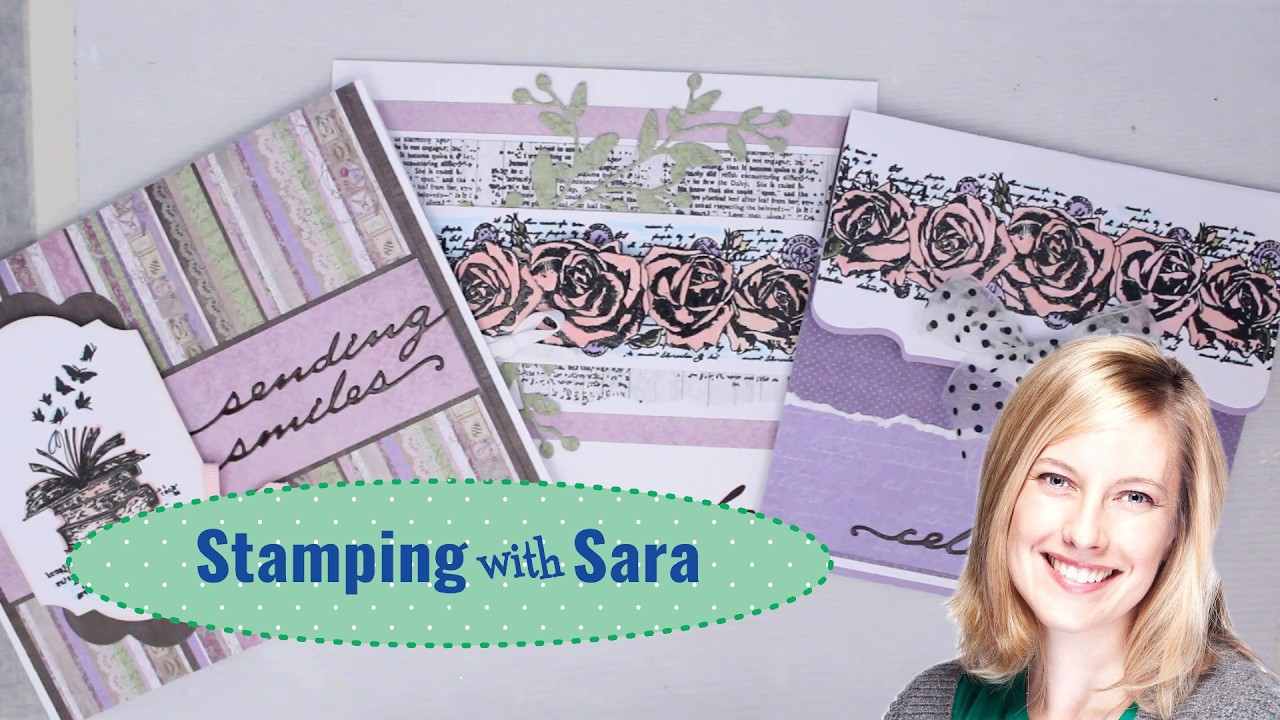 Vintage Roses Grunge Stamps by Studio Light | Stamping with Sara | PaperWishes.com