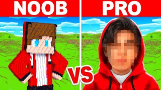 REAL JJ Build Battle In Minecraft - NOOB VS PRO CHALLENGE