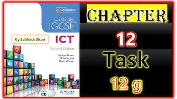Cambridge IGCSE ICT Practical chapter 12:-Task 12g || by 9th 10th IGCSE ICT Practical
