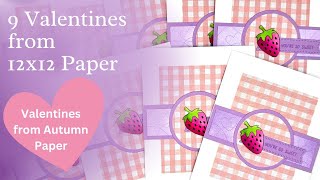 12x12 Autumn Paper to Make Valentine Cards without Scraps