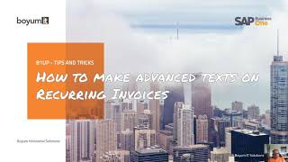 B1UP Tip: How to make advanced texts on Recurring Invoices