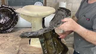 De-Molding 20 Inch Mushroom Gnome Birdbath, Latex And Fiberglass.