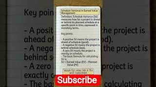 Schedule Variance (SV) in Earned Value Management Example Explained in Telugu|PM Interview Questions