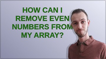 How can I remove even numbers from my array?