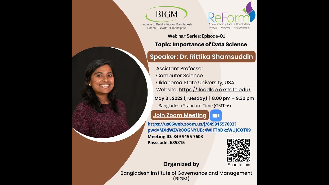 ReForm Webinar #1 : Importance of Data Science - YouTube