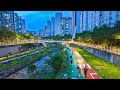 [Eng Sub] Seoul Night Walk Danghyeoncheon Trail in Nowon-gu Neighborhood | 4K HDR