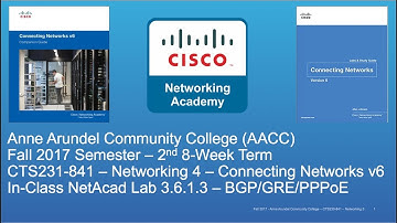 AACC - CTS231 - Connecting Networks v6 - Fall 2017 - PPPoE/GRE & eBGP over Both 3.6.1.3 - Week #4