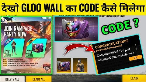 JOIN RAMPAGE PARTY NOW DAY 3 REDEEM CODE IN FREE FIRE | COMPLETE 50K SHARE MAILSTONE & GET GLOO WALL