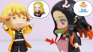 Zenitsu and Nezuko have a baby【Stop motion】【Nendoloid】【Demon Slayer】