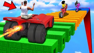 SHINCHAN AND FRANKLIN TRIED THE IMPOSSIBLE BLOCK PIPE BRIDGE POINTS CHALLENGE GTA 5